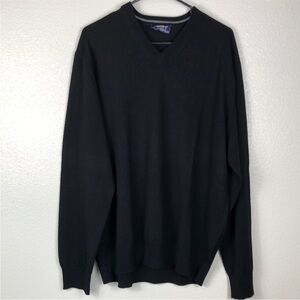 Jermey Argyle NYC Merino Wool Sweater Black V-Neck Long Sleeve Men’s Size XXL